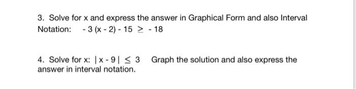 Solved 3. Solve for x and express the answer in Graphical | Chegg.com