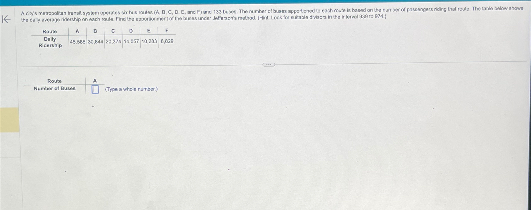 Solved the daily average ridership on each route. Find the | Chegg.com