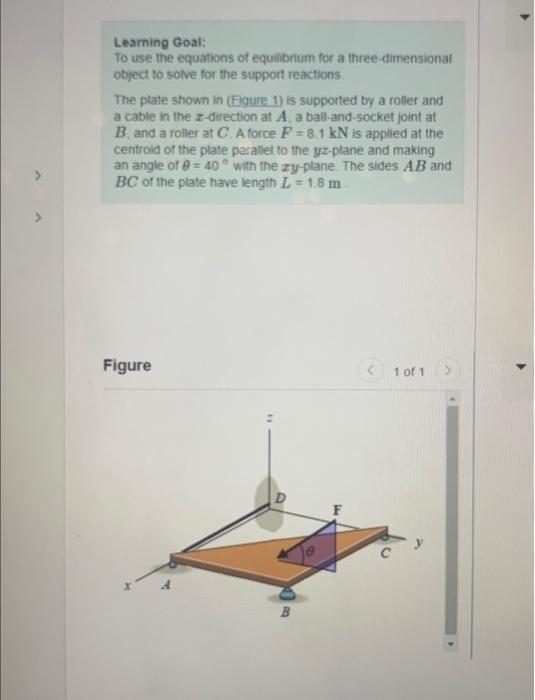 Solved Learning Goal: To use the equations of equilibrium | Chegg.com