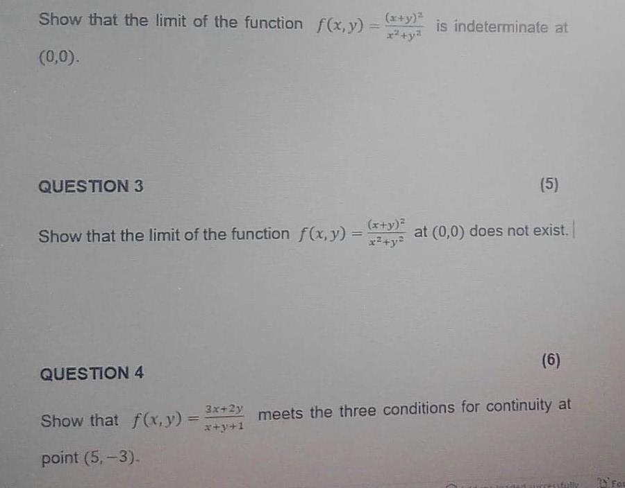 Solved Show that the limit of the function | Chegg.com