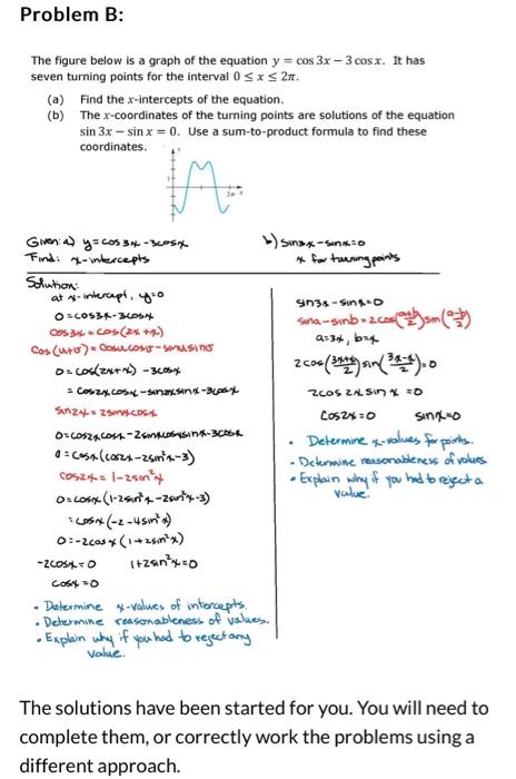 The figure below is a graph of the equation \( y=\cos 3 x-3 \cos x \). It has seven turning points for the interval \( 0 \leq