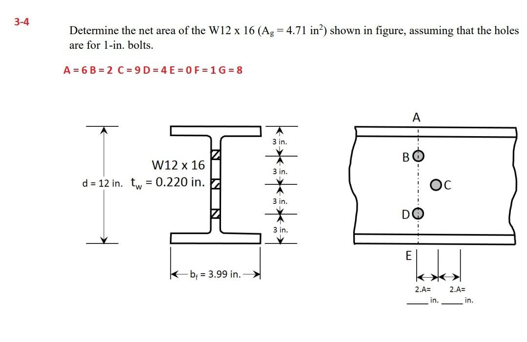 solved-determine-the-net-area-of-the-w12-16-ag-4-71in2-chegg