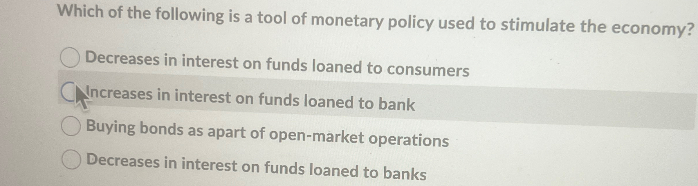 Solved Which of the following is a tool of monetary policy | Chegg.com