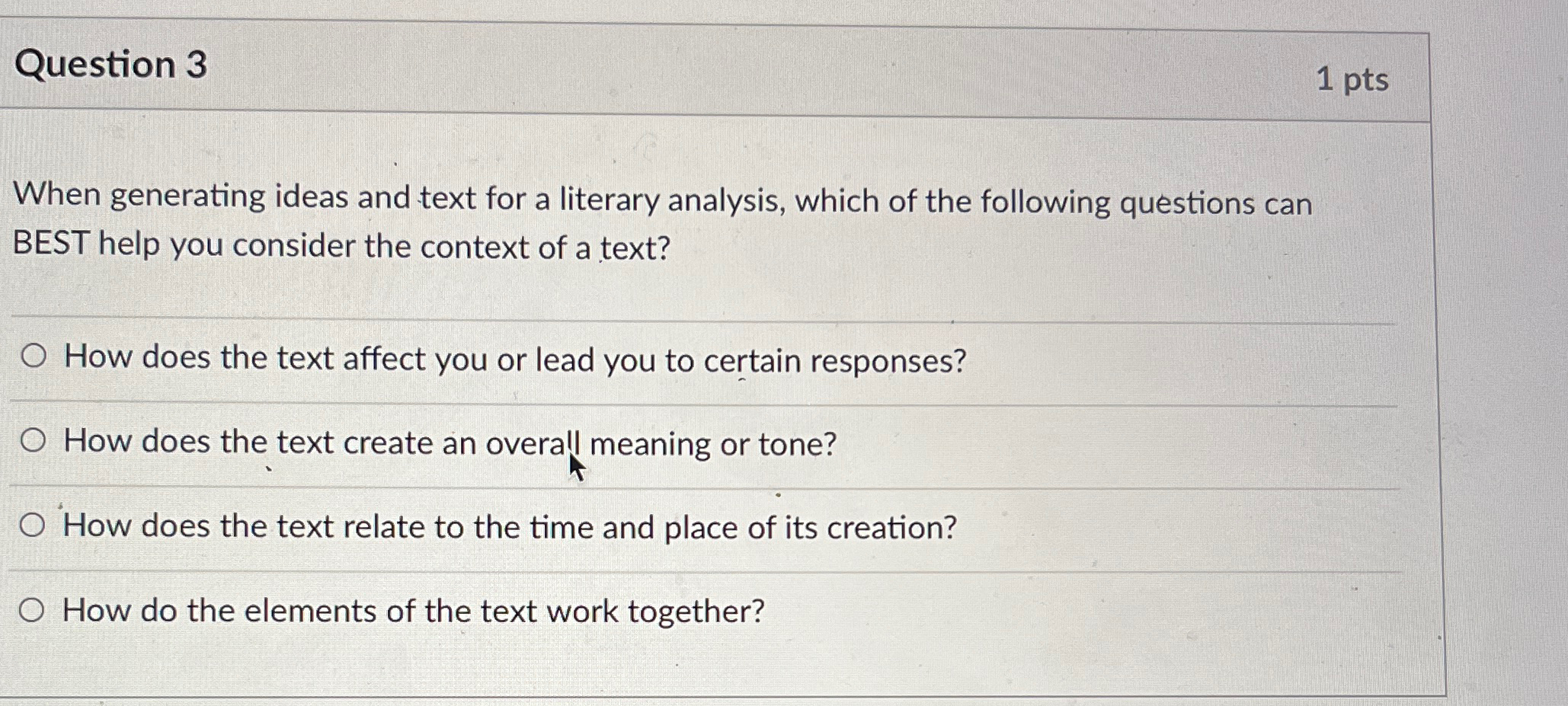 Solved Question 31ptsWhen generating ideas and text for a | Chegg.com