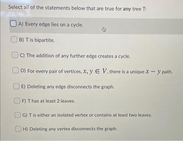 Solved Select All Of The Statements Below That Are True For | Chegg.com