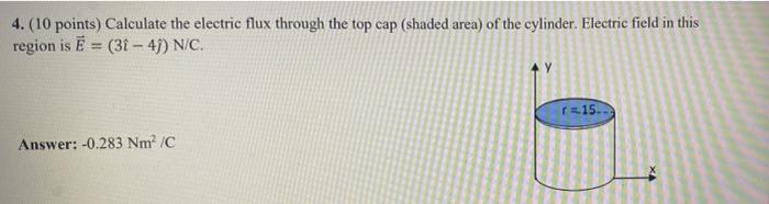 Solved 4. (10 Points) Calculate The Electric Flux Through | Chegg.com