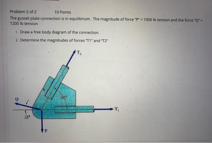 Solved Problem 2 Of 2 10 Points The Gusset Plate Connection | Chegg.com