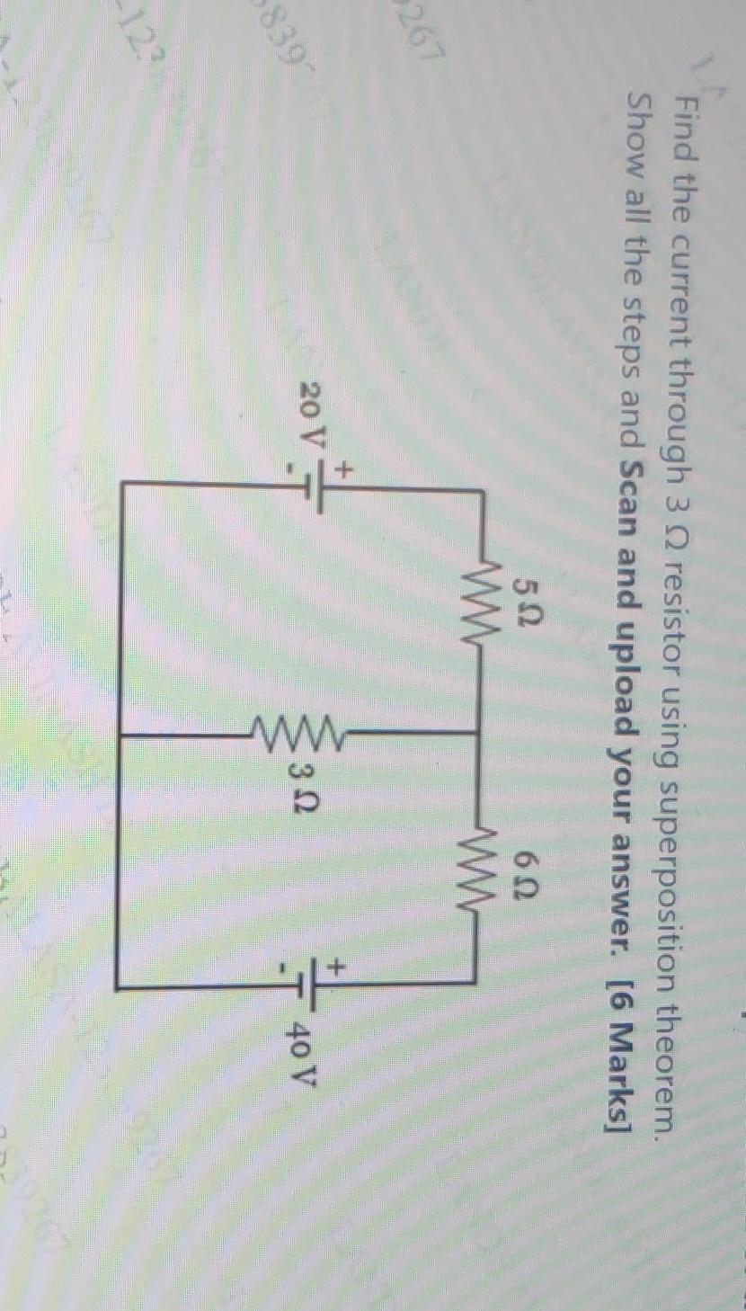 Solved Find The Current Through 3Ω Resistor Using 0581