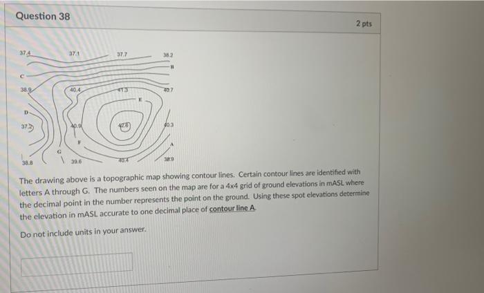 Solved The drawing above is a topographic map showing | Chegg.com