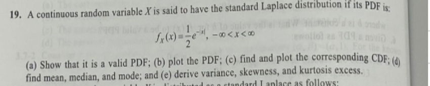 Solved 9. A continuous random variable X is said to have the | Chegg.com