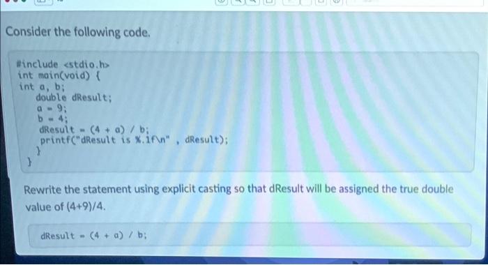 Solved Consider the following code. Hinclude estdio.h> int | Chegg.com