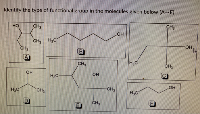 Solved Identify the type of functional group in the | Chegg.com