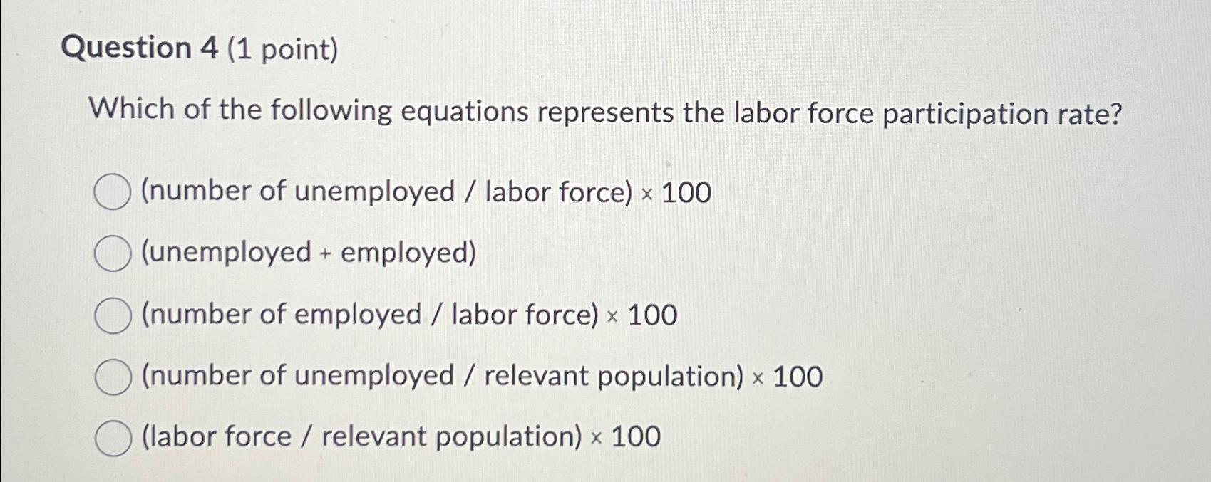 Solved Question 4 (1 ﻿point)Which of the following equations | Chegg.com