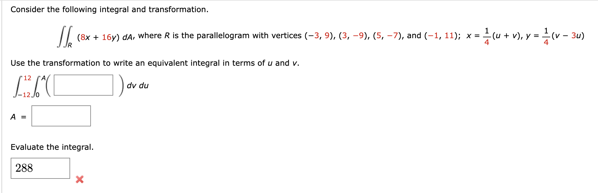 Solved Consider the following integral and | Chegg.com