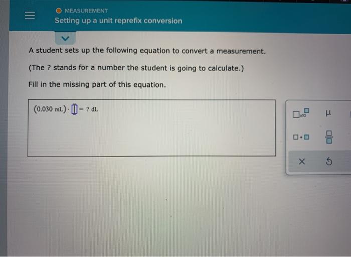 Solved Measurement Setting Up A Unit Reprefix Conversion A Chegg Com