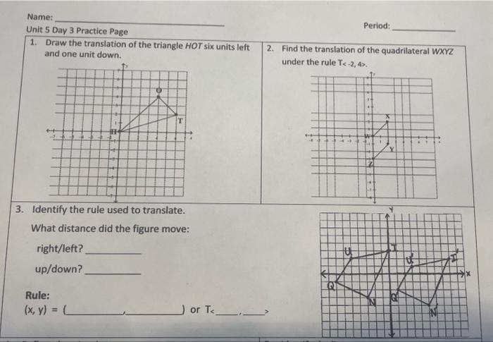 Solved 1. Draw the translation of the triangle HOT six units | Chegg.com