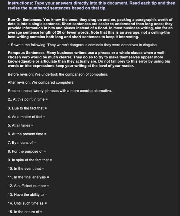 Solved Instructions: Type your answers directly into this | Chegg.com