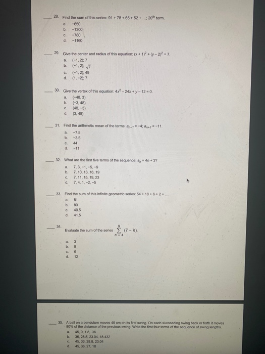 Example Answer Is 28 Solved can someone please help me with 28-35 if u cant with | Chegg.com