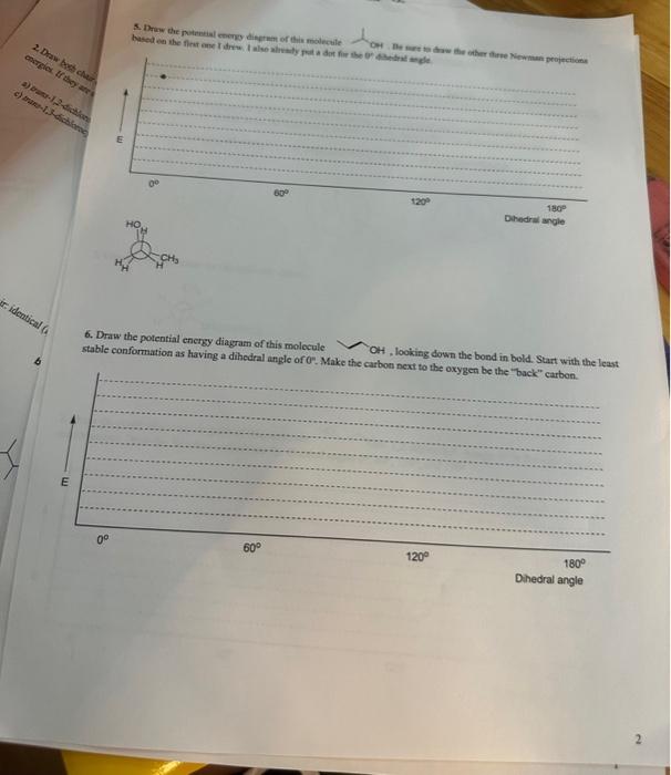 6. Draw the potential energy diagram of this molecule | Chegg.com