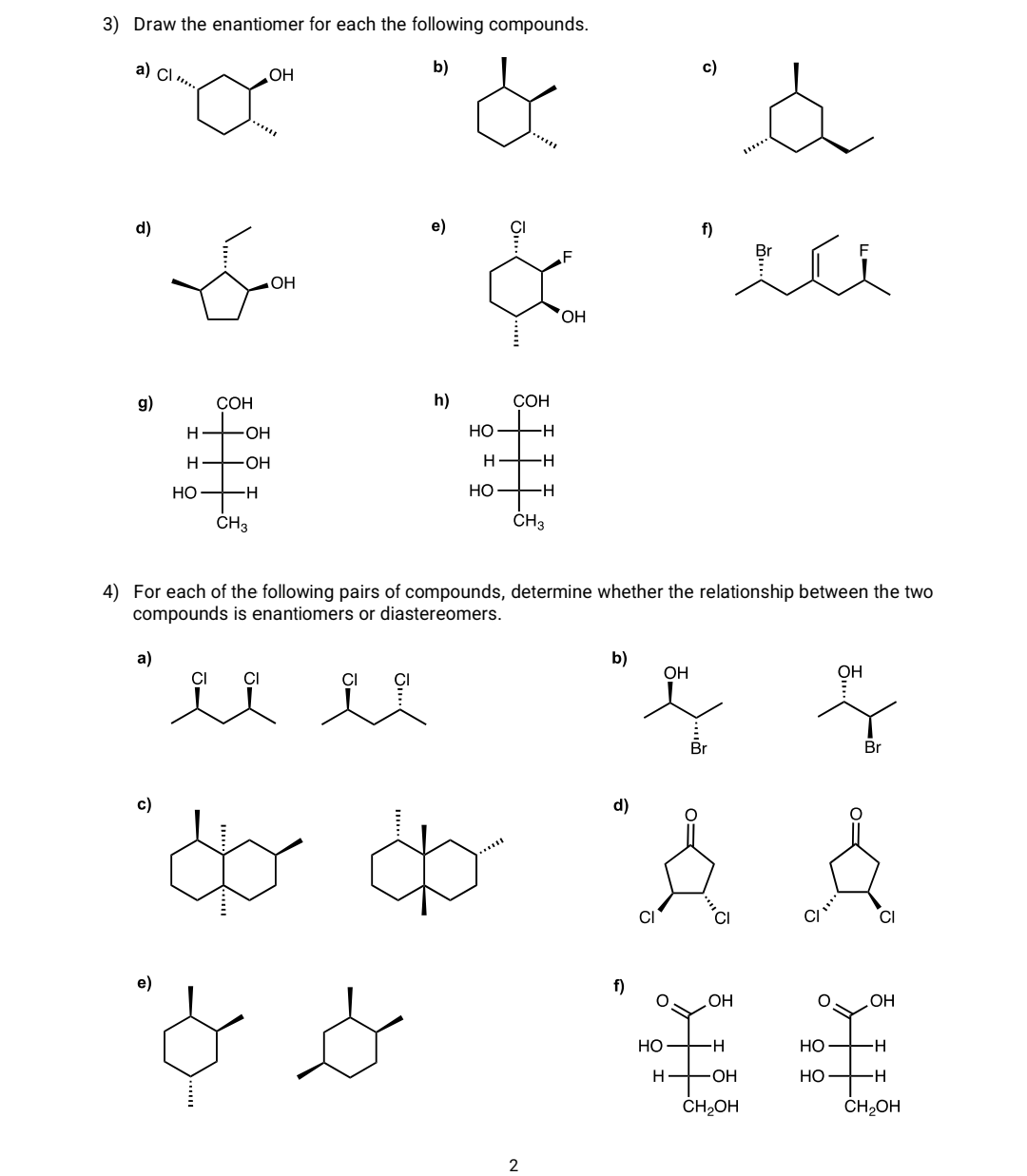 Solved 1) Identify whether each of the following compounds | Chegg.com