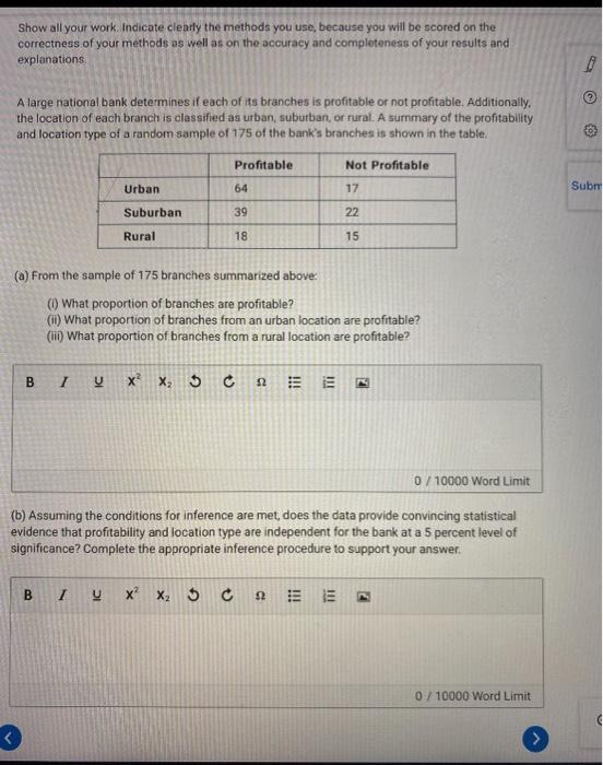 Solved Show all your work. Indicate clearly the methods you | Chegg.com