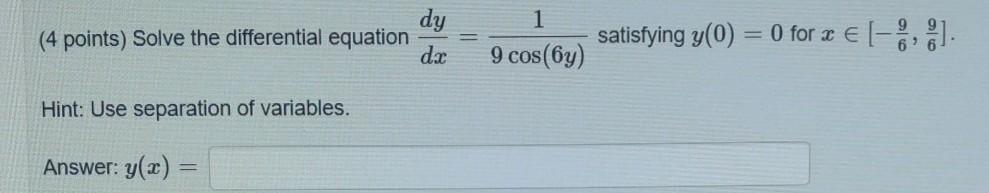 Solved (4 points) Solve the differential equation 14' () + | Chegg.com