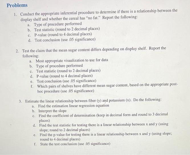 Data cereal This dataset contains nutritional data