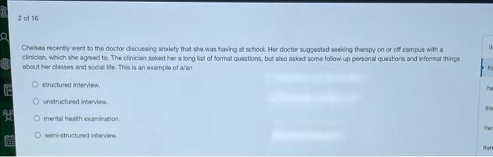 Solved Chelsea recently went to the doctor discussing | Chegg.com