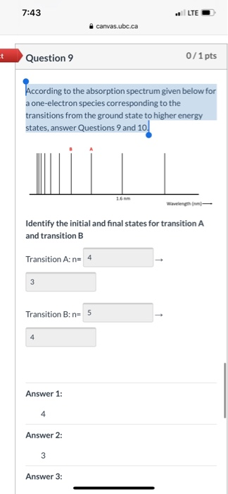According to the absorption spectrum given below for | Chegg.com