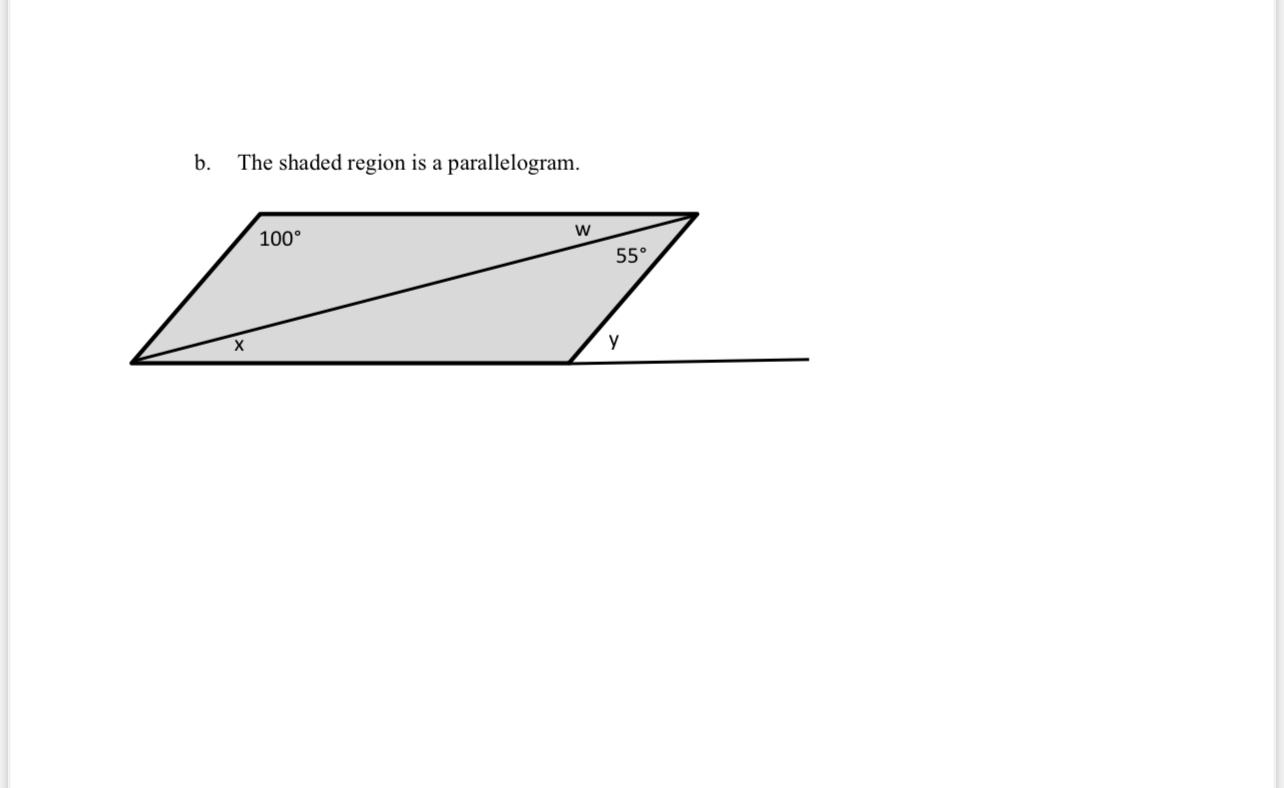 Solved b. ﻿The shaded region is a parallelogram. | Chegg.com