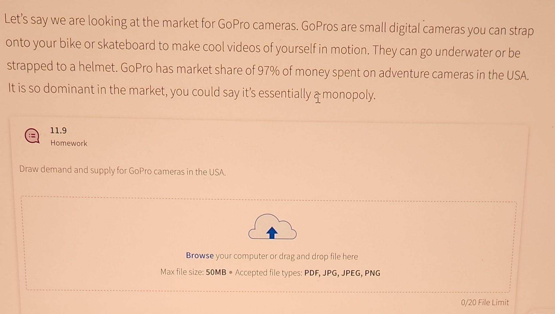 Let's say we are looking at the market for GoPro | Chegg.com