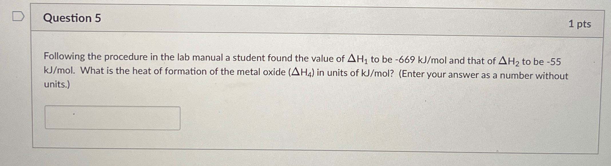 Solved Question 51 ﻿ptsFollowing the procedure in the lab | Chegg.com