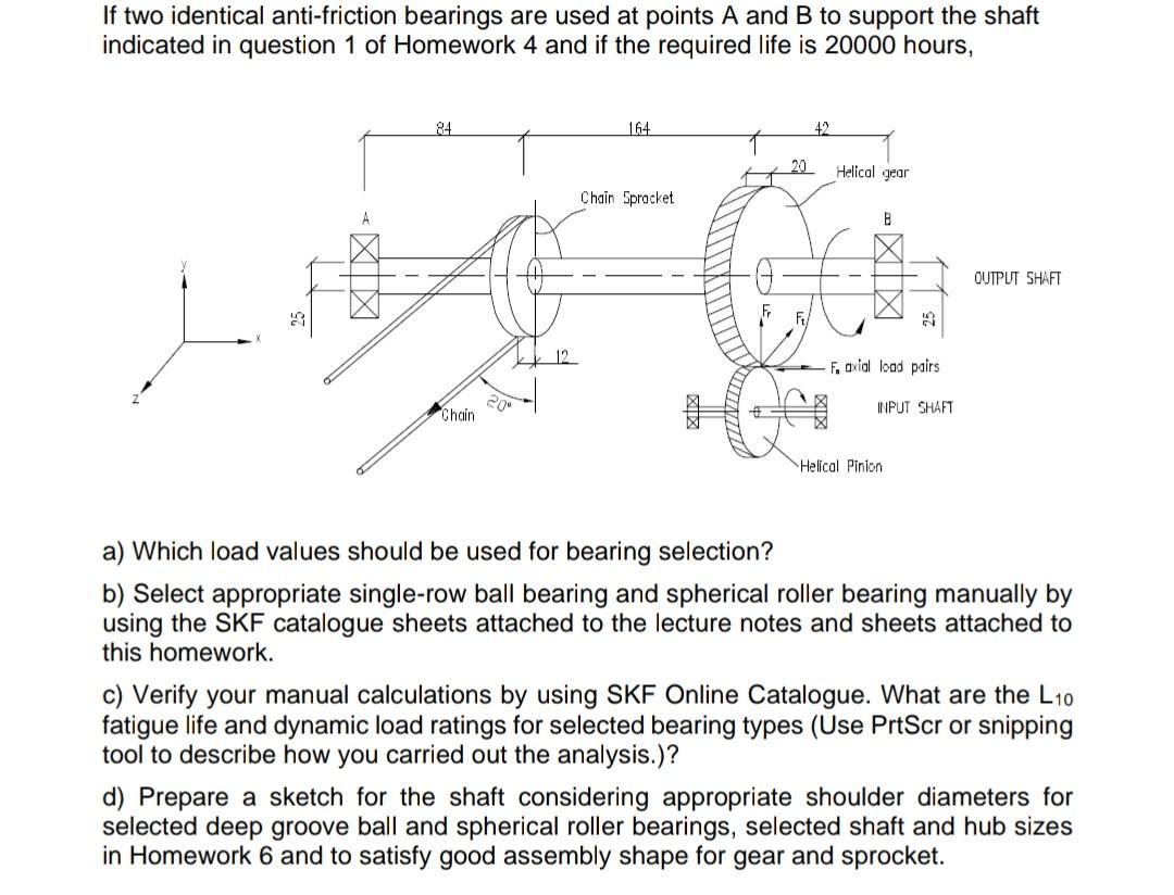 Solved If Two Identical Anti-friction Bearings Are Used At | Chegg.com