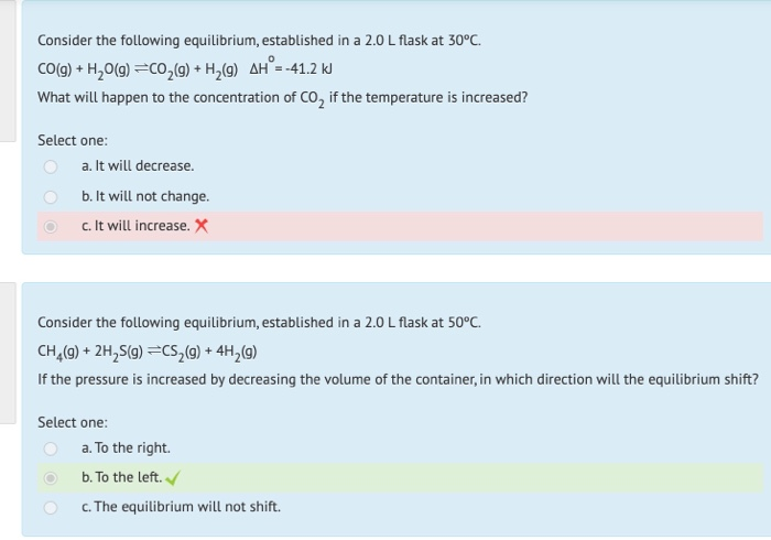 Solved Consider the following equilibrium, established in a | Chegg.com