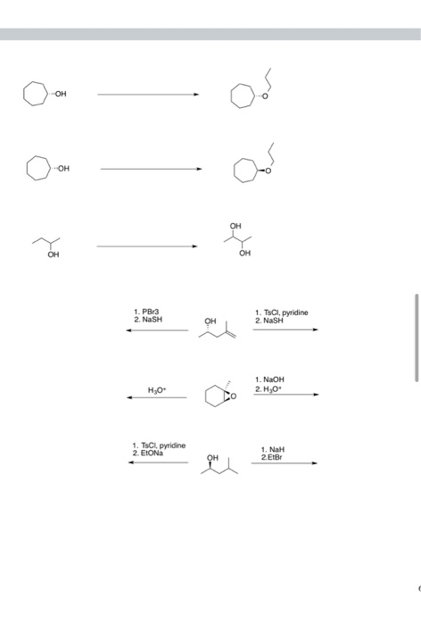 Solved OH -OH OH OH OH 1. PBr3 2. NaSH OH 1. TSC, pyridine | Chegg.com