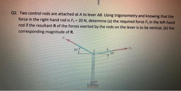 Solved - Vectors - Trigonometric Method Exercises Q1. Two | Chegg.com