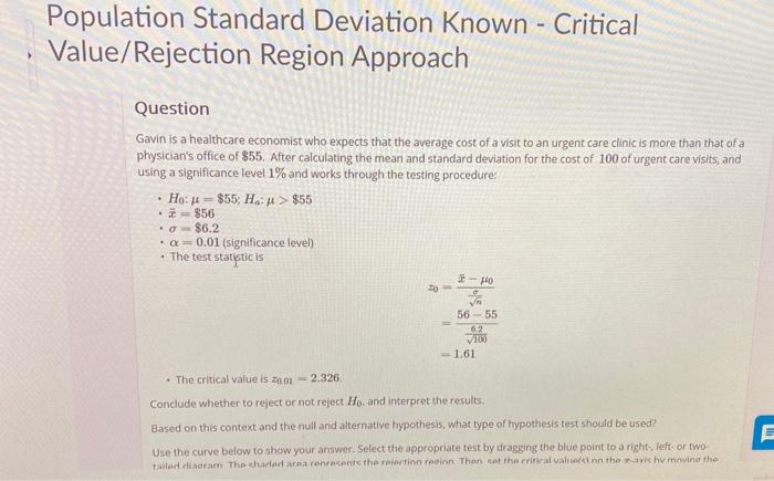 Solved Population Standard Deviation Known - Critical | Chegg.com