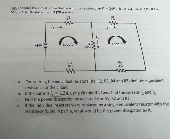 Solved Q2. Consider The Circuit Shown Below With The | Chegg.com