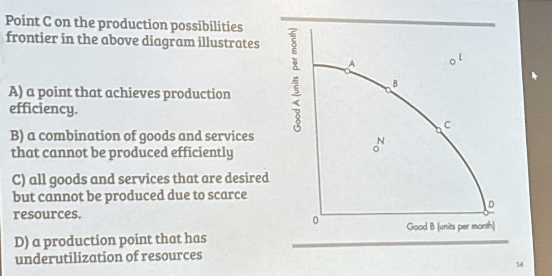 Solved Point C on the production possibilities frontier in | Chegg.com