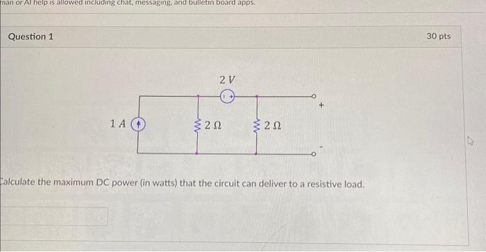 Solved Calculate the maximum DC power (in watts) that the | Chegg.com