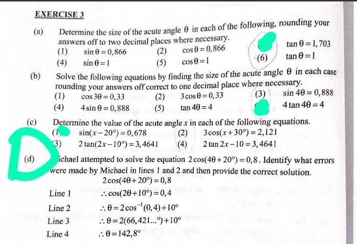 Solved Assistance With Highlighted Ones A) 3 B)6 C) 1 D) | Chegg.com