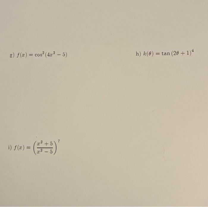 Solved Differentiate The Following. Simplify Your Answers. | Chegg.com