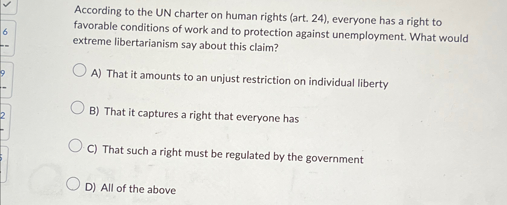 Solved According to the UN charter on human rights | Chegg.com