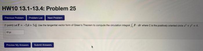 Solved HW10 13.1-13.4: Problem 25 Previous Problem Problem | Chegg.com