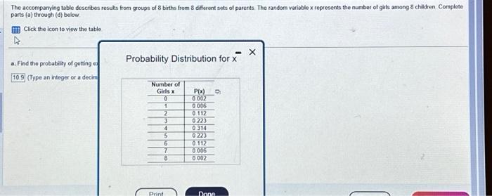 Solved The accompanying table describes results from groups | Chegg.com