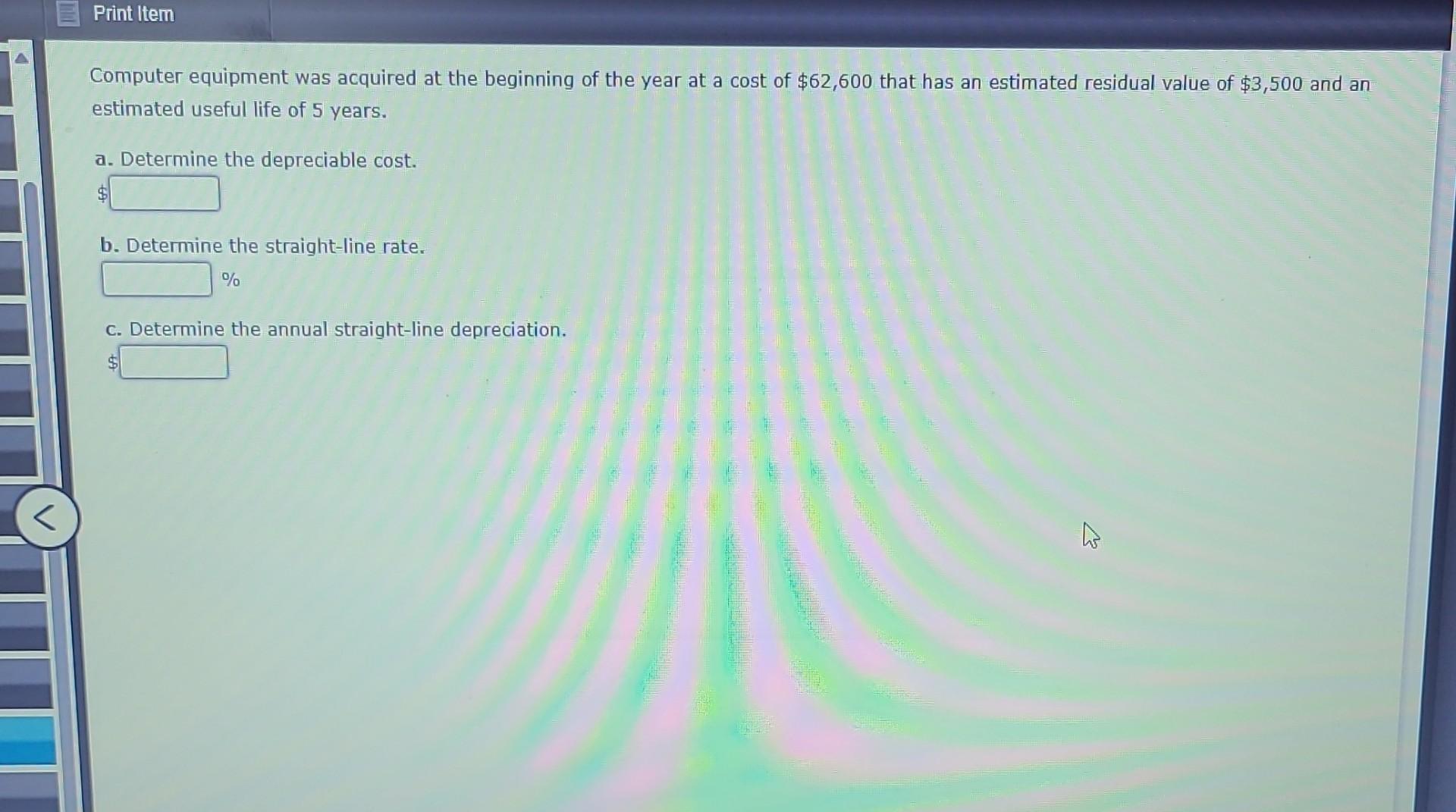 Solved Computer equipment was acquired at the beginning of