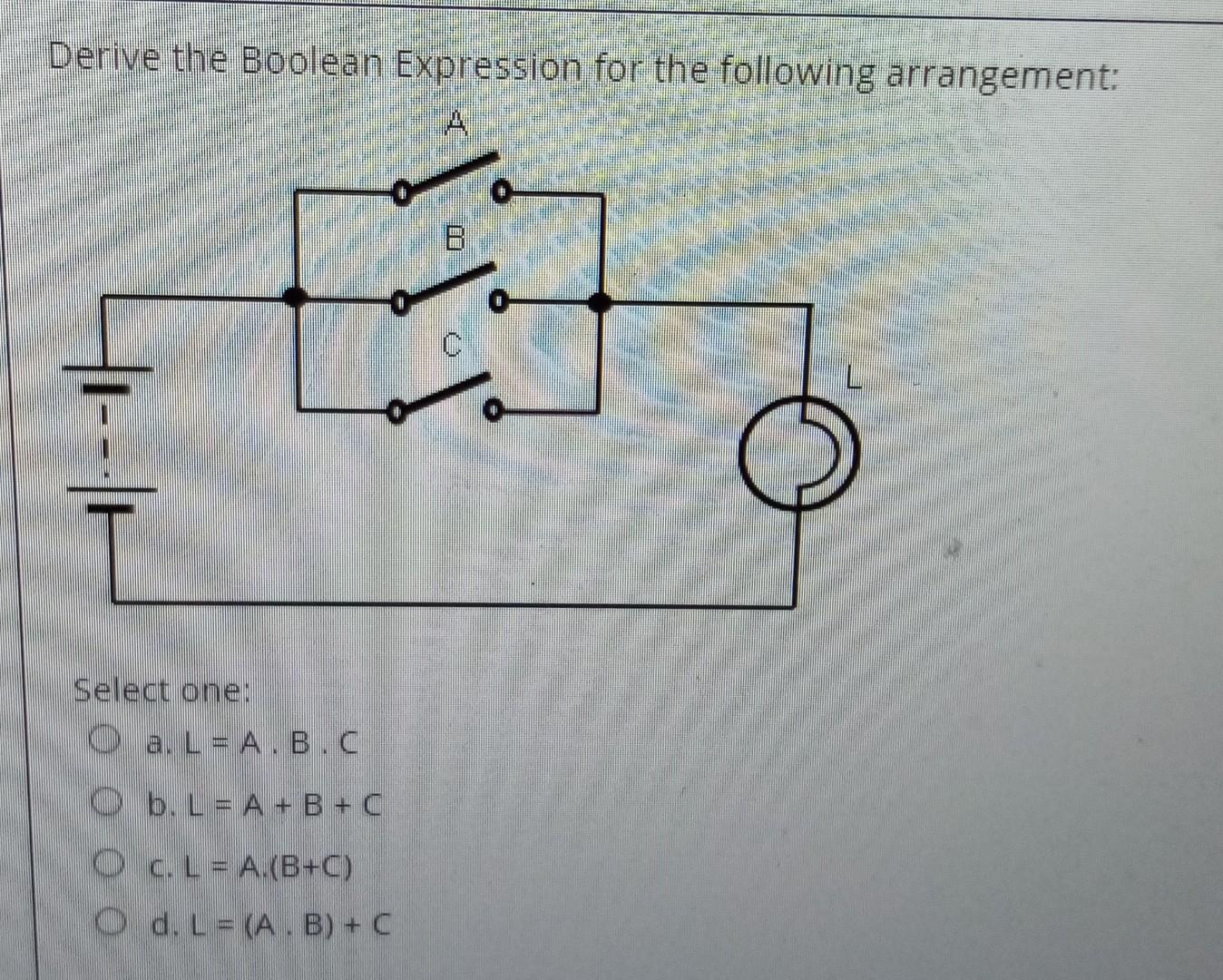 Solved Derive the Boolean Expression for the following | Chegg.com
