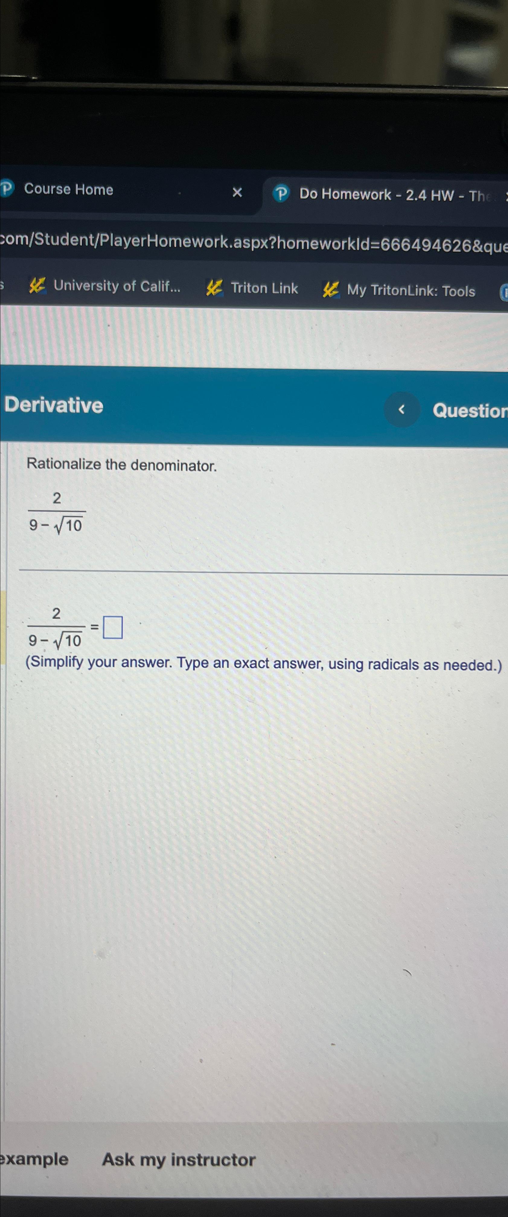 Solved Course HomeDo Homework - 2.4 ﻿HW - | Chegg.com