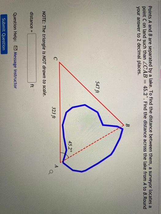 Solved Points A and B are separated by a lake. To find the | Chegg.com