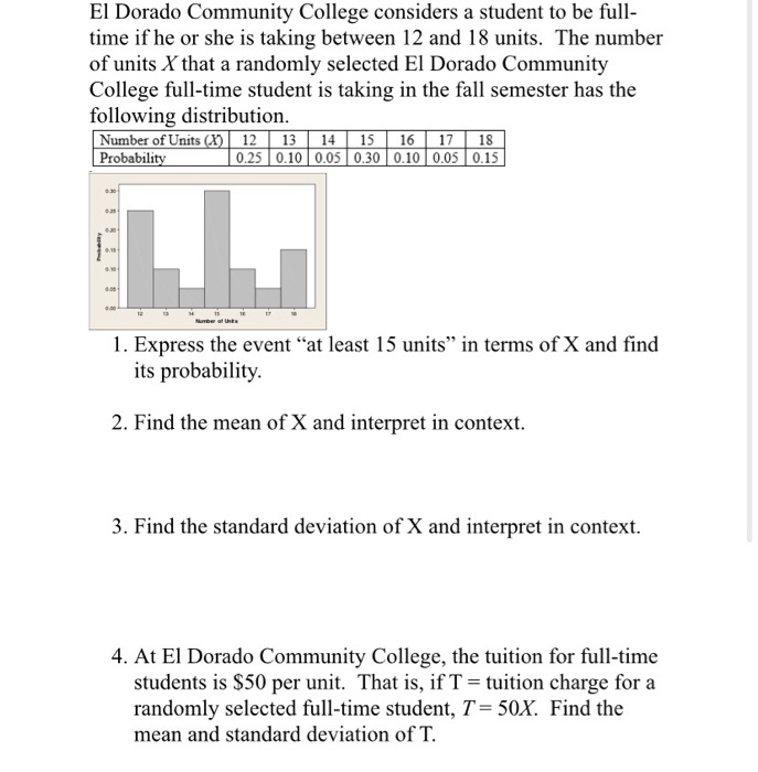 Solved El Dorado Community College considers a student to be 